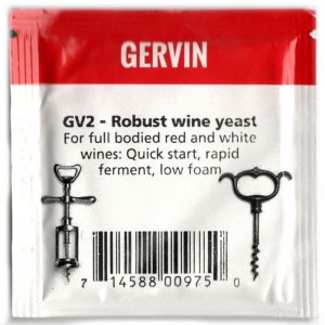 Винные дрожжи  GERVIN GV2 "Robust wine yeast", 5 гр.